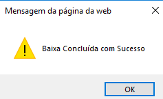 Figura 11 - Confirmação da Instrução