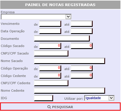 Figura 12 - Parâmetros de Pesquisa