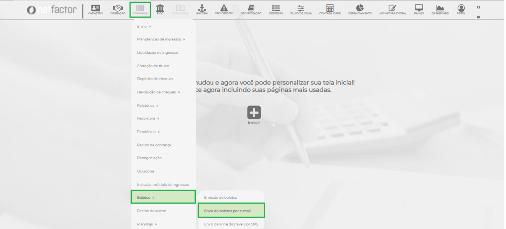 Figura 13 – Caminho Envio do Boleto