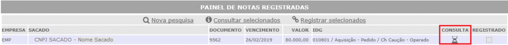 Figura 14 - Consistindo Consulta