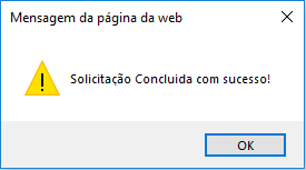 Figura 16 - Mensagem de Conclusão