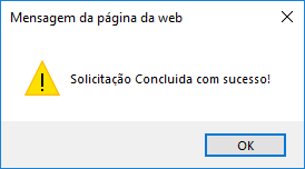 Figura 18 - Mensagem de Conclusão