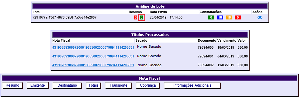 Figura 18 - Informações NFe