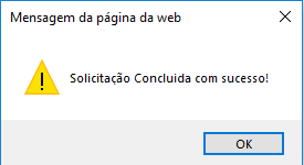 Figura 18 - Confirmação da solicitação