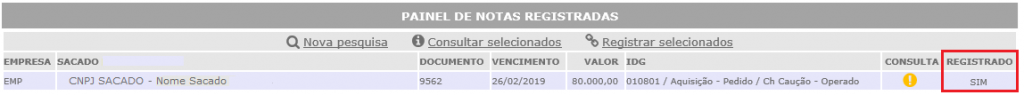 Figura 22 - Nota Registrada