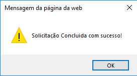 Figura 12 – Mensagem de Conclusão.