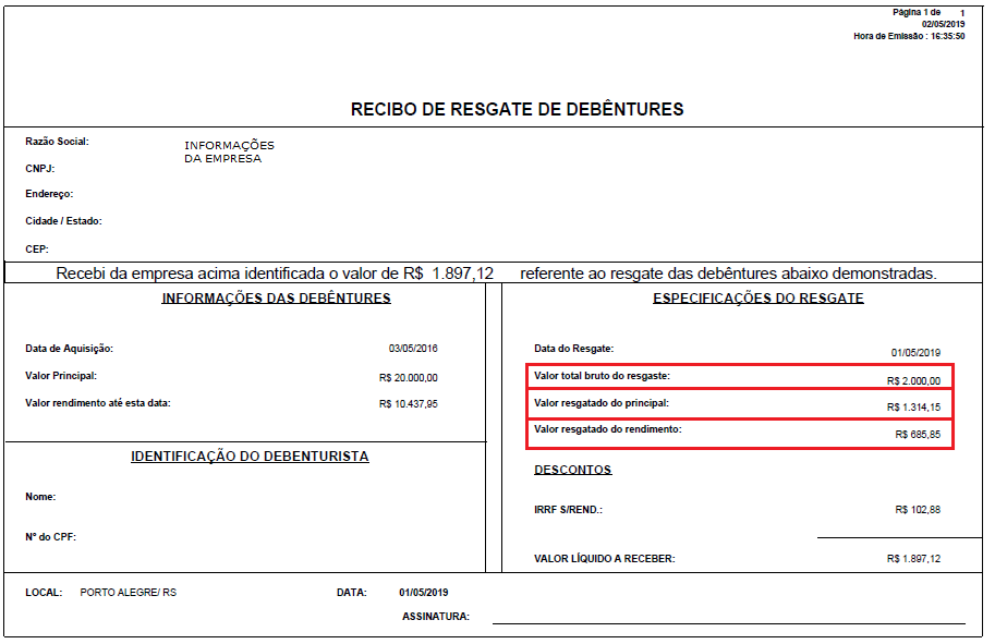 Figura 11 - Recibo