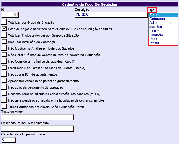 Figura 3 - Tipo de Foco de Negócio