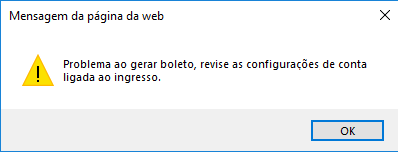 Figura 5 - Mensagem para revisar Local de Cobrança