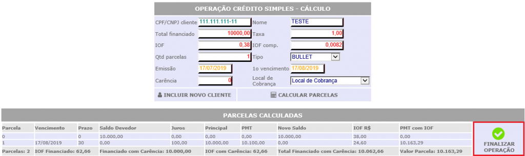 Figura 13 - Operação do Tipo Bullet