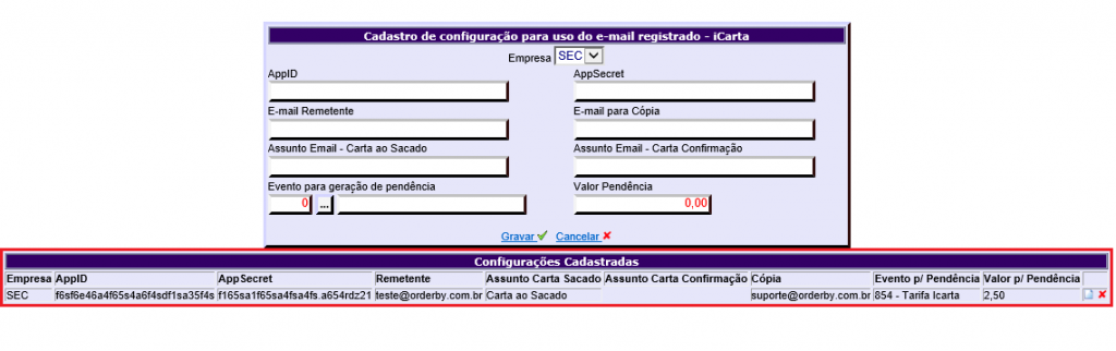 Figura 7 - Informações salvas