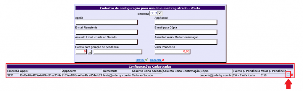 Figura 8 - Opção para alterar as informações