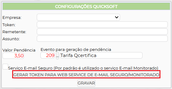 Figura 5 – Gerar token para retornos