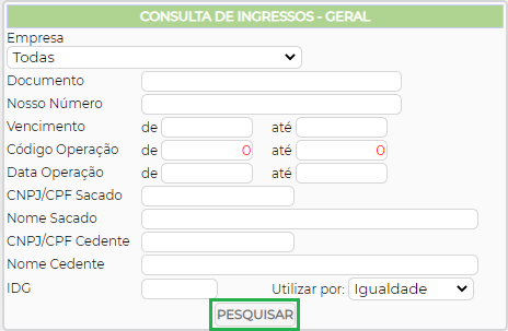 Figura 3 – Pesquisar Ingressos