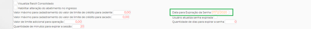 Figura 5 – Data de Expiração da Senha
