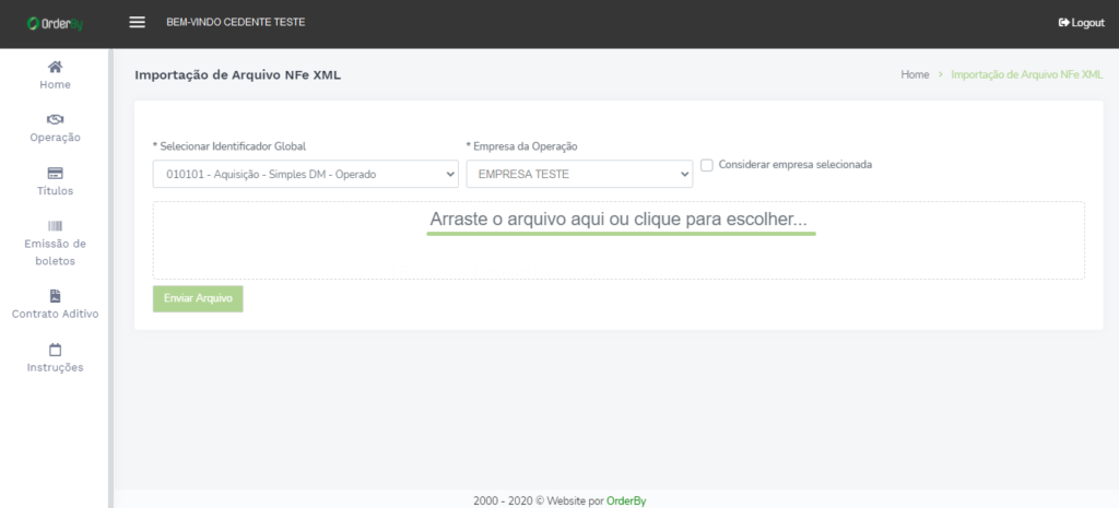 Figura 16 - Importação de XML