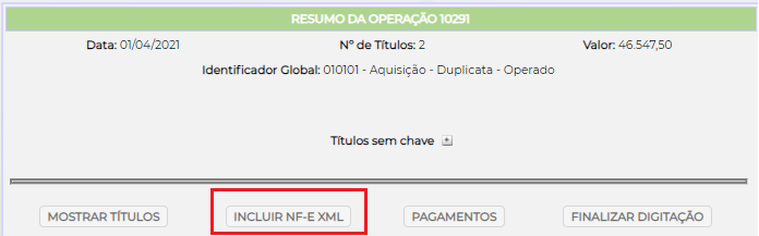 Figura 2 – Inclusão do XML