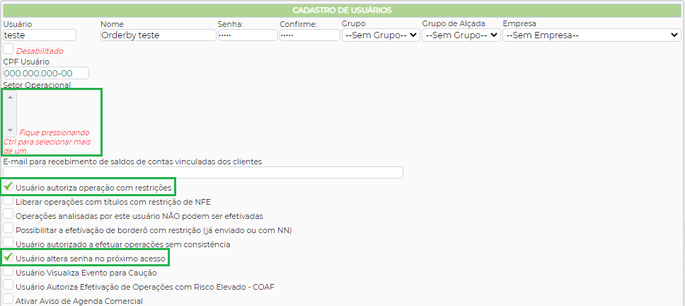 Figura 4 - Opções mais utilizadas