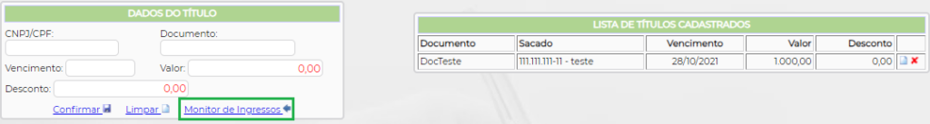 Figura 10 - Lista de Títulos Cadastrados