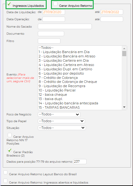 Figura 7 - Ingresso Liquidado