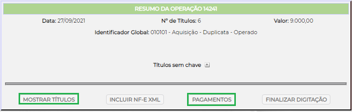 Figura 9 - Resumo da Operação