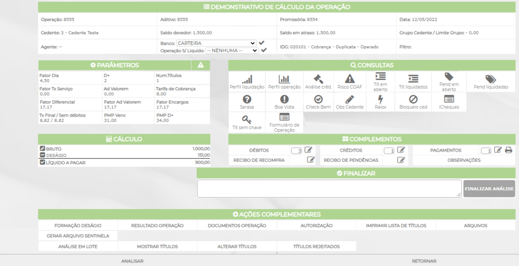 Figura 1 - Novo Demonstrativo da Operação