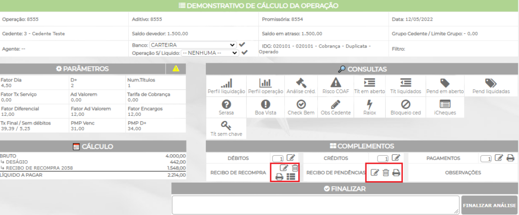 Figura 7 - Alteração Recibos
