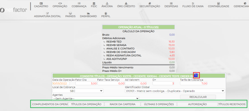 Figura 3 - Tela Principal Nova Análise