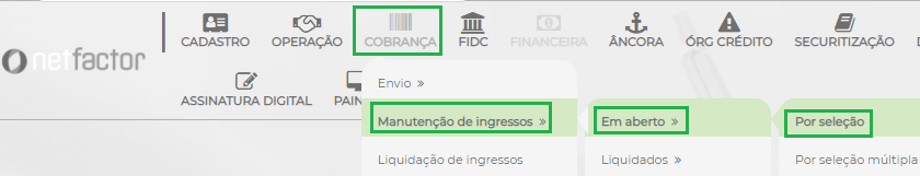 Figura 4 - Impressão de Boletos pela Manutenção de Ingressos