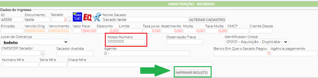 Figura 7 - Impressão do Boleto