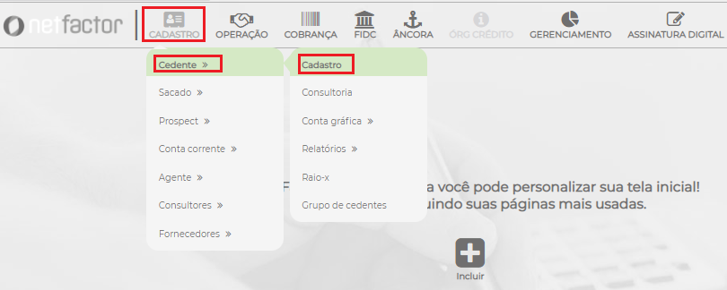 Figura 1 - Configuração Tarifas por Cedente