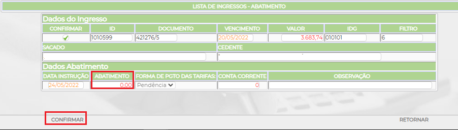 Figura 14 - Seleção dos títulos para gerar a solicitação