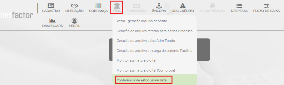 Figura 3 - Cobrança - Conferência de Estoque Paulista