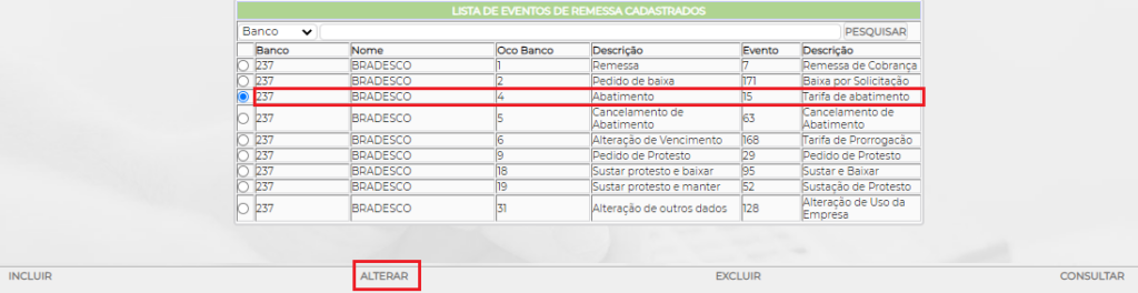 Figura 4 - Integração bancária - Remessa/Eventos