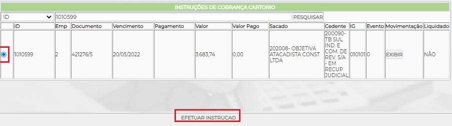 Figura 6 – Confirmação de pesquisa