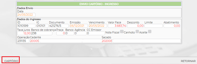 Figura 7 – Informação Local de Cobrança