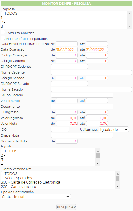 Figura 7 – Pesquisa de NFe