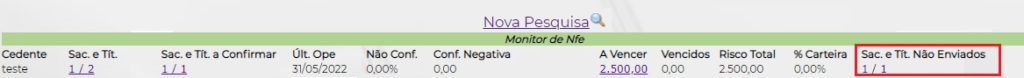 Figura 8 – Localização das notas não monitoradas