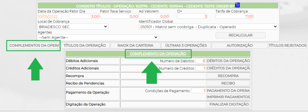 Figura 4 - Complemento da Operação