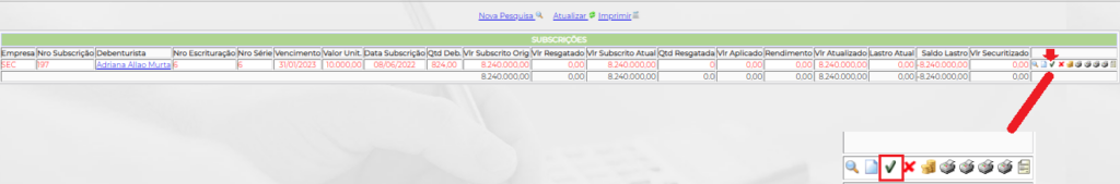 Figura 5 - Efetivação da Subscrição