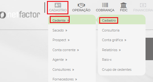 Figura 1 – Configuração Tarifas por Cedente