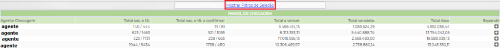 Figura 10 - Opção para mostrar filtros