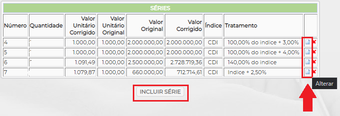 Figura 5 – Alterar ou incluir SERIES.