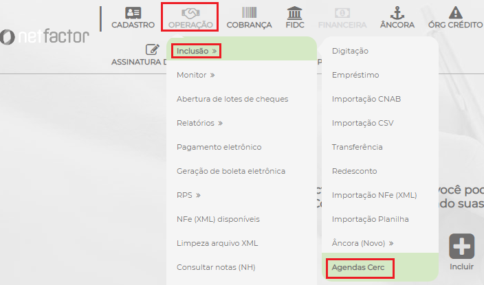 Figura 2 – Inclusão da operação.