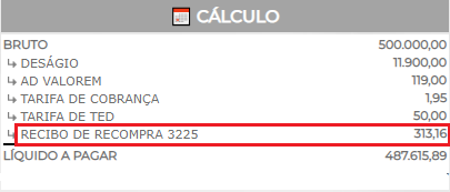 Figura 9 – Cálculo da Operação