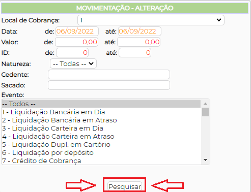 Figura 4 – Pesquisa dos lançamentos.