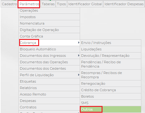 Figura 1 – ‘Parâmetros – Cobrança – Outros’.