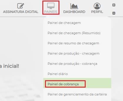 Figura 6 – Caminho Painel de Cobrança