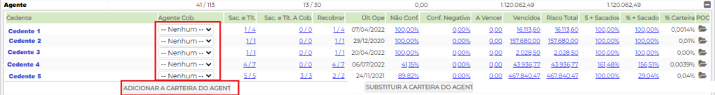 Figura 23 – Adicionar o Agente de Cobrança