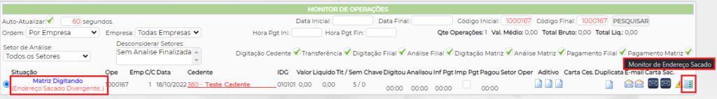 Figura 1 - Monitor de Operações